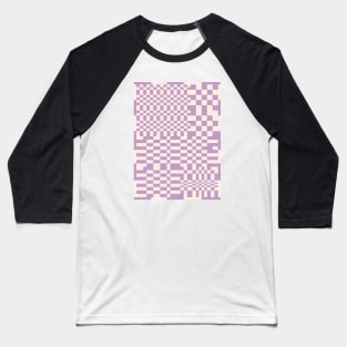 Checkerboard Pattern - Purple Baseball T-Shirt